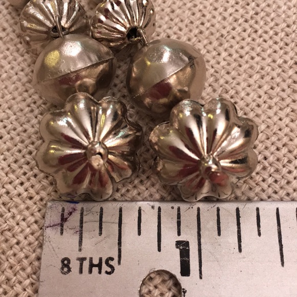 Long Boho Chic 4 Bead Drop Earrings Silvertone - Picture 5 of 8